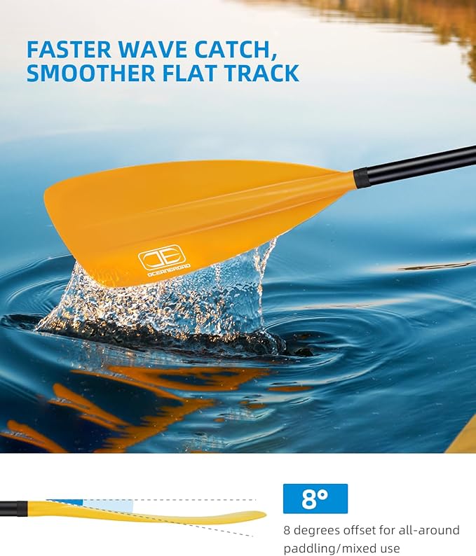 OCEANBROAD SUP Paddle - Adjustable Stand-Up Paddle for Paddleboard Kayak, Adjustable Aluminum Alloy Shaft with Reinforced Nylon Blades