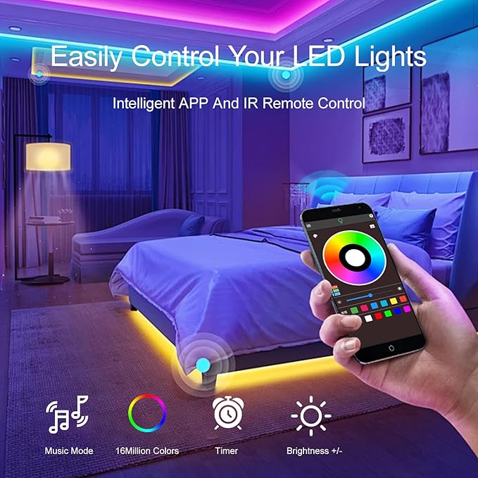 HBOWMDJIA Led Lights for Bedroom 200 FT,