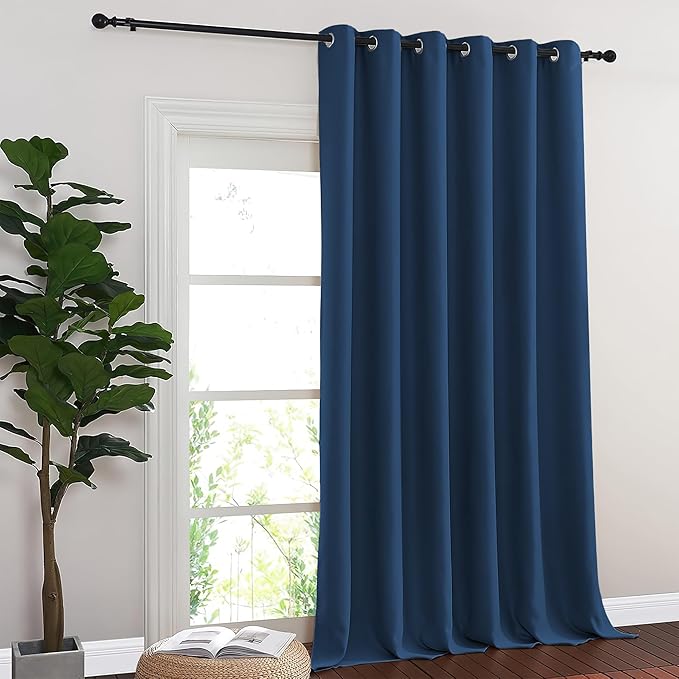 NICETOWN Blackout Sliding Glass Door Curtains, Room Darkening Thermal Insulated