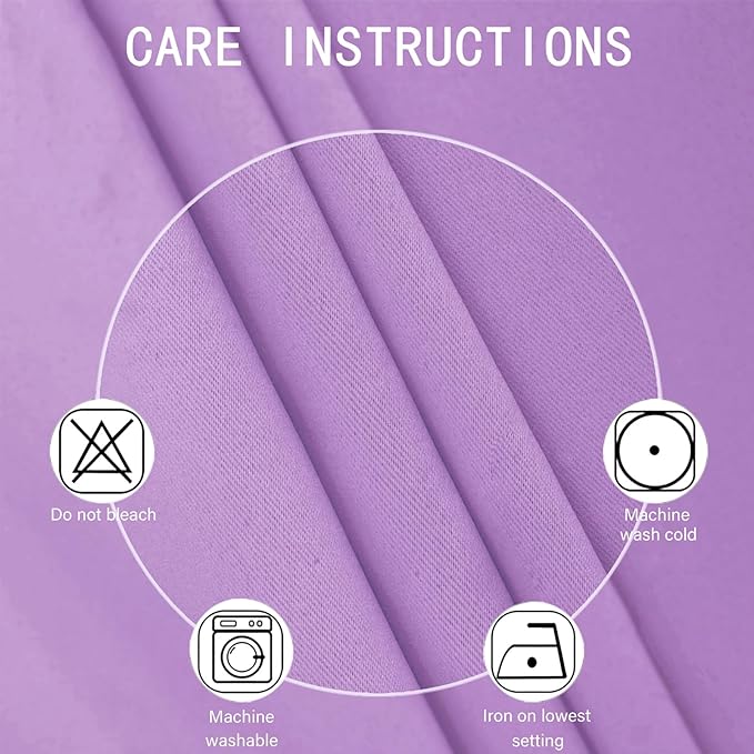 LEMOMO Blackout Curtains 66 x 54 Inch Long Lavender Curtains Set of 2 Panels