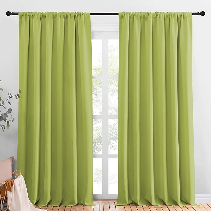 NICETOWN 2 Panels Blackout Curtains, Rod Pocket Thermal Insulated Drapess