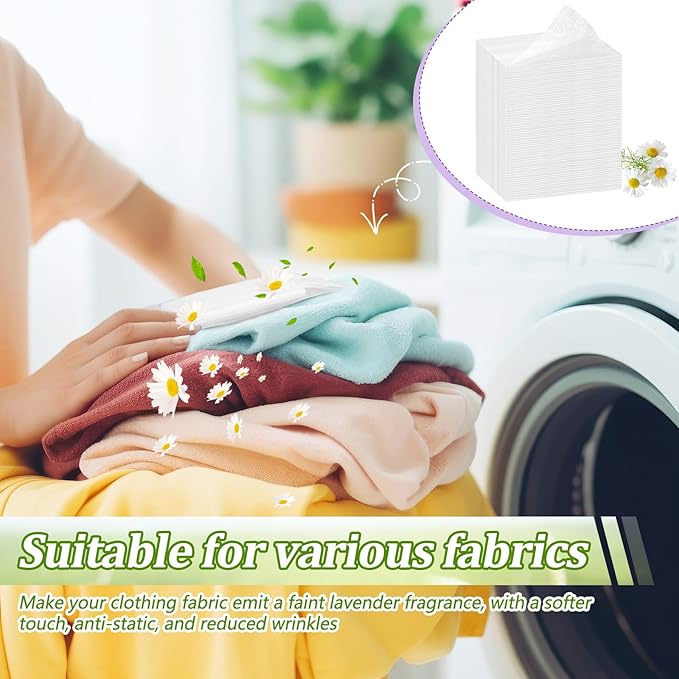 600 Count Dryer Sheets Bulk Fabric Softener Fresh Scent Dryer Sheets Naturally Softens and Removes Static Cling, Ideal for Large Households, Sensitive Skin(Summer Fresh)