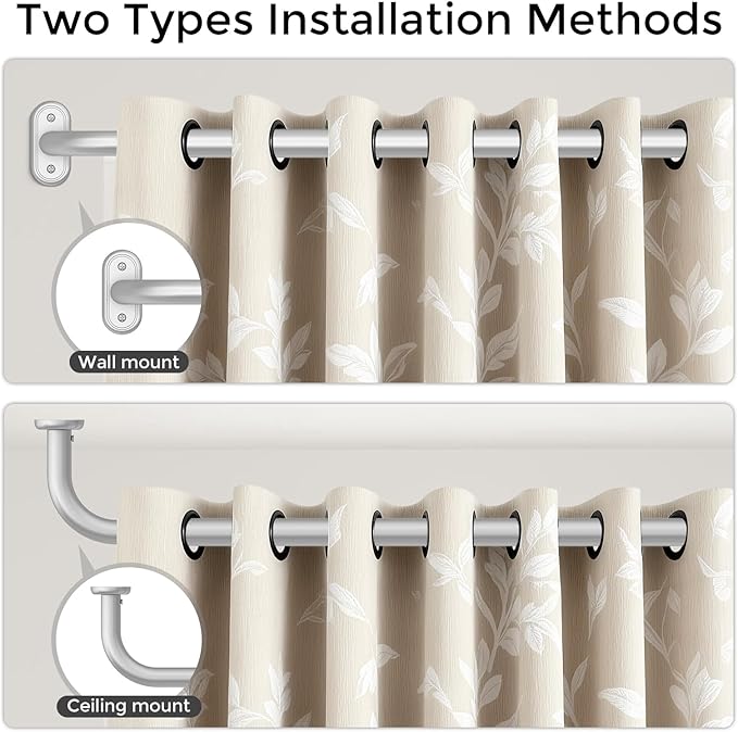 2 Pack Curtain Rods 36-120 Inch, Living Room, Sliding Door