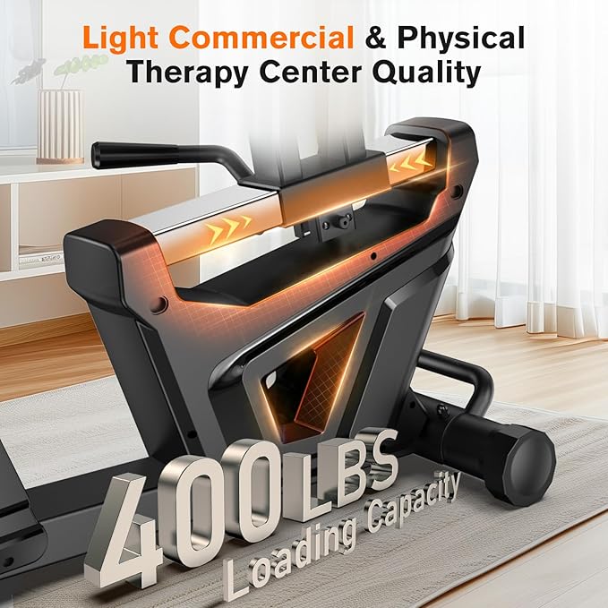 pooboo Recumbent Exercise Bike, Stationary Bikes for Home with Arm Exerciser, Magnetic Recumbent Bike with Ergonomic Backrest & Comfortable Seat, Smart APP, Pulse Sensor, 400LBS Weight Capacity