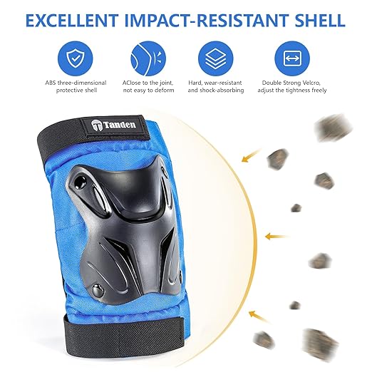 Skating Protective Gear Kids Knee and Elbow Pads Wrist Guards for Roller Skating Skateboarding, Skate Pads Kids Knee Pads Blue