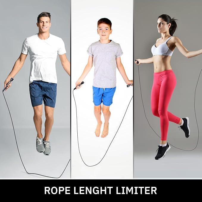 STARFIT Lightweight Jump Rope for Fitness and Exercise, Adjustable Jump Ropes with Plastic Handles, Cardio and Endurance Training, Jumping Rope for Workout