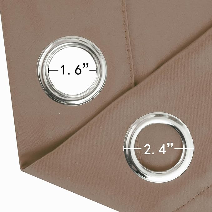 LEMOMO Blackout Curtains 66 x 72 Inch Long Cappuccino Curtains Set of 2 Panels
