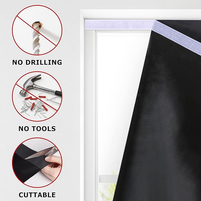LazBlinds 100% Blackout Cordless Thermal Insulated UV Protection Privacy Curtain