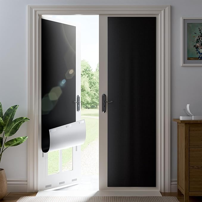 41" W x 72" L 100% Portable Blackout Curtains, Total Darkness No-Drill Black