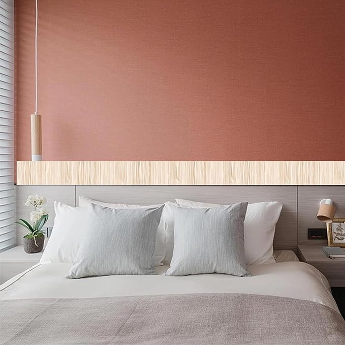 HOMETITUTE Wallpaper Border Peel and Stick Wall Border Beige Bamboo Texture