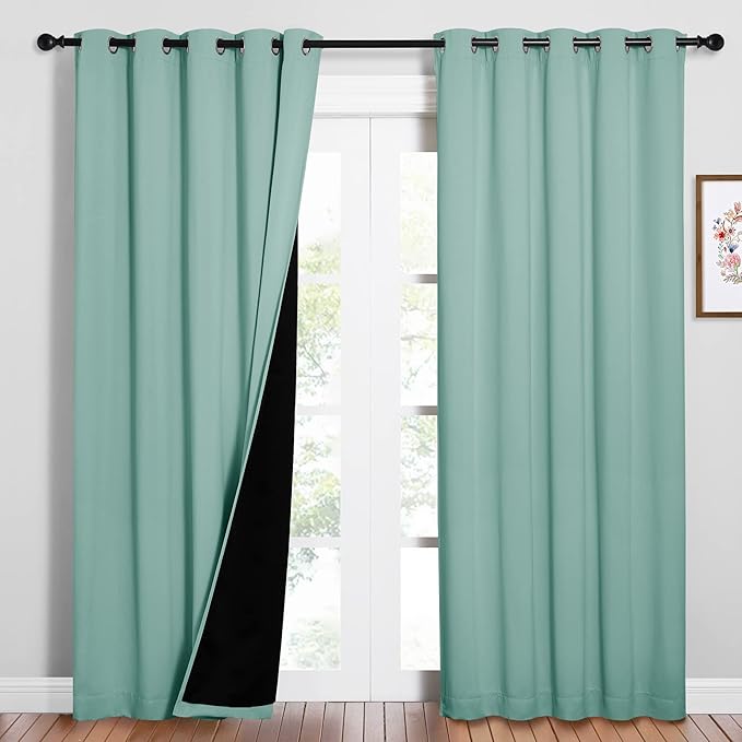 NICETOWN 100% Blackout Window Curtain Panels, Cold and Full Light Blocking