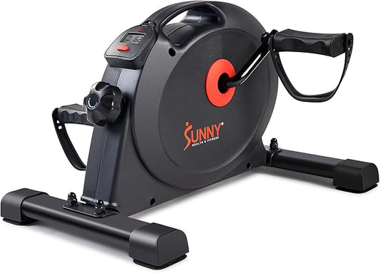 Sunny Health & Fitness Smart Under-Desk Bike Exerciser, Low-Impact Cardio Cycling Equipment for Home/Office, Mini Paddler for Arm/Leg Mobility Training, Free SunnyFit App Connect, Optional Motorized