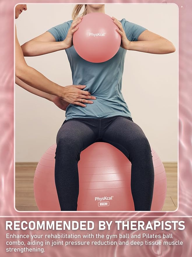Yoga Ball for Exercise, Pilates Set, 4 Sizes Fitness Ball for Workout, Birthing, Pregnancy, Physical Therapy- Pump Included