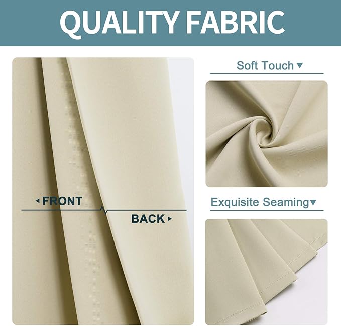 ChrisDowa Blackout Curtains 48 inches Long