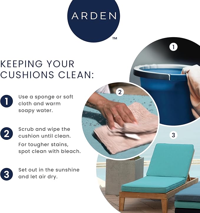 Arden Outdoor Deep Seat Cushion Set (2-Pack), 24 in x 24 in, Weather-Proof, Rain-Proof, Fade Resistant Patio Cushion for Chair, Sofa, and Couch Ashland Black Jacobean
