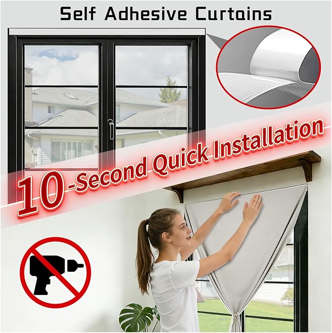 Adhesive 100% Blackout Curtain