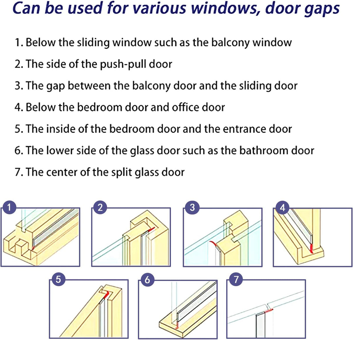 TAROSE Weather Stripping, Silicone Door Seal Strip Door, Window, Transparent 16 Feet Long (Width 45mm)