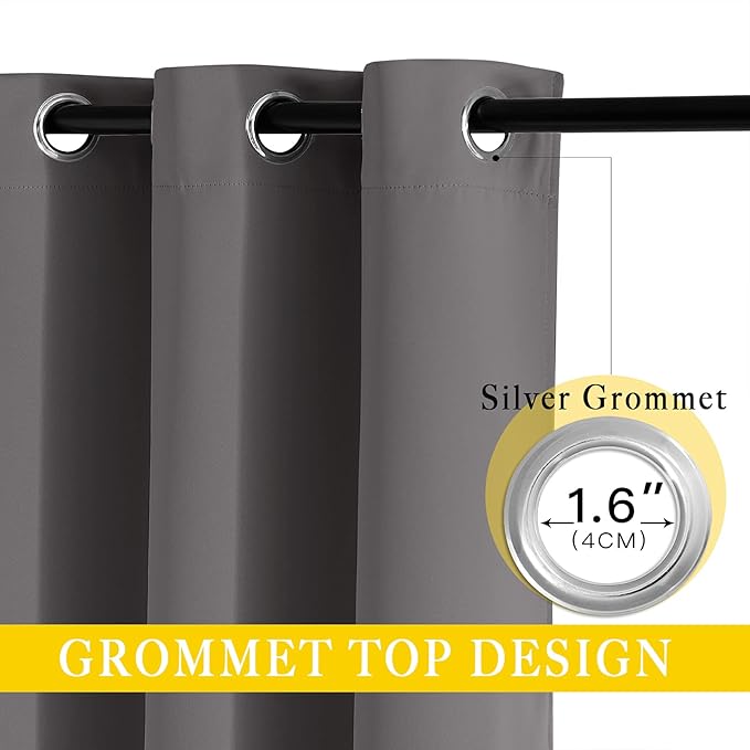 NICETOWN Blackout Sliding Glass Door Curtain 90 inches Long, Grommet Thermal