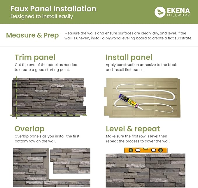 Ekena Millwork 48 5/8"W x 24 3/4"H x 1 1/4"D Cascade Stacked Stone, StoneWall