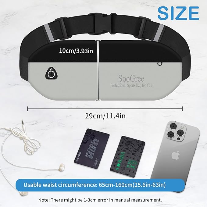 Slim Fanny Packs for Women Men,Waterproof Waist Pack with Reflective Strip Adjustable Strap,Running Belt for Sports Workout Cycling Hiking, Casual Hands-Free Wallets Phone Bag (Style 2)