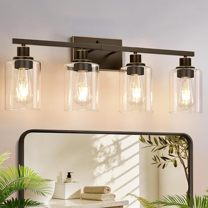 MOKATNG 4-Light Bathroom Light Fixtures, Vanity Light