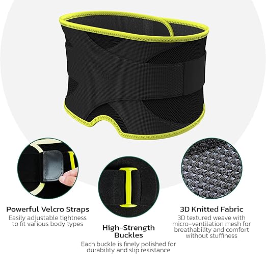 Back Brace for Lower Back Pain Relief, 8X Powerful Support System,Lumbar Support Belt for Men & Women Ergonomic 3D knitted Design with Adjustable Strap for Fitness Running Home Pilates Black L