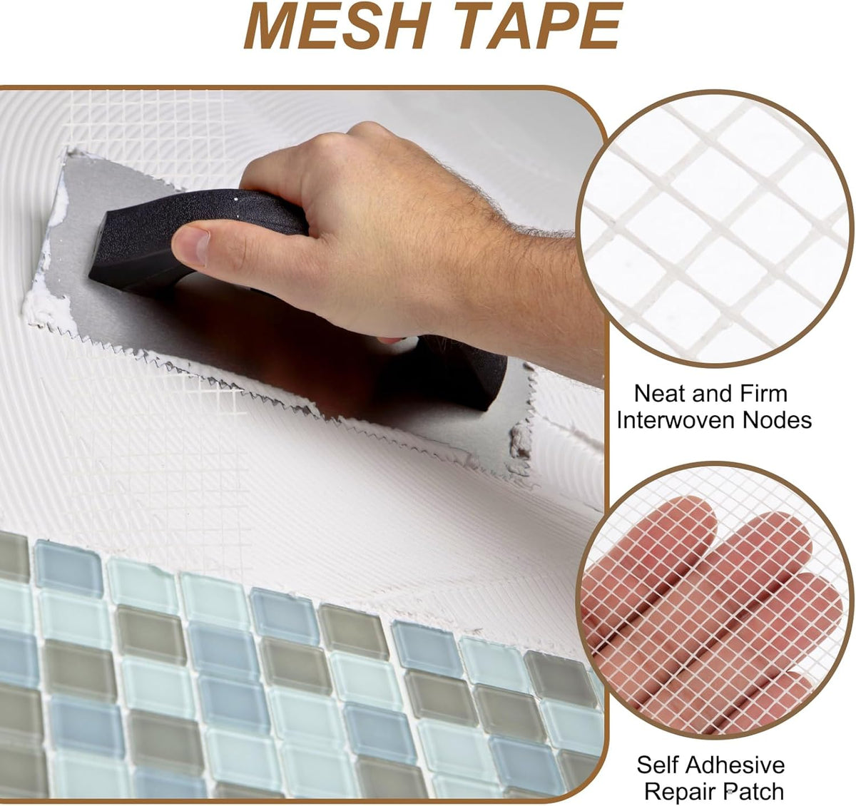 PATIKIL Drywall Repair Mesh Tape, 8 inch x 328 ft Fiberglass Repair Patch Self-Adhesive Dry Wall Joint Tape 12 Mesh Wall Hole Crack and Seam Patch, White