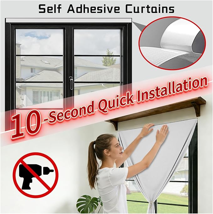 Adhesive 100% Blackout Curtain