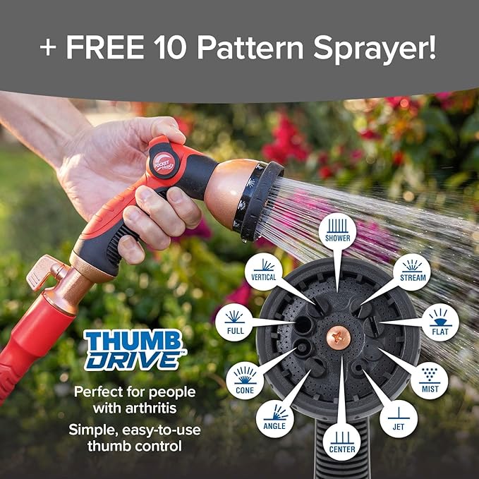 Pocket Hose Ballistic Double UV Edition 25 FT Expandable Garden Hose w/Pocket Pivot Swivel Connector, Anti-Burst Sleeve Reinforced w/Bulletproof Fiber, Lightweight, No-Kink, Compact, AS SEEN ON TV