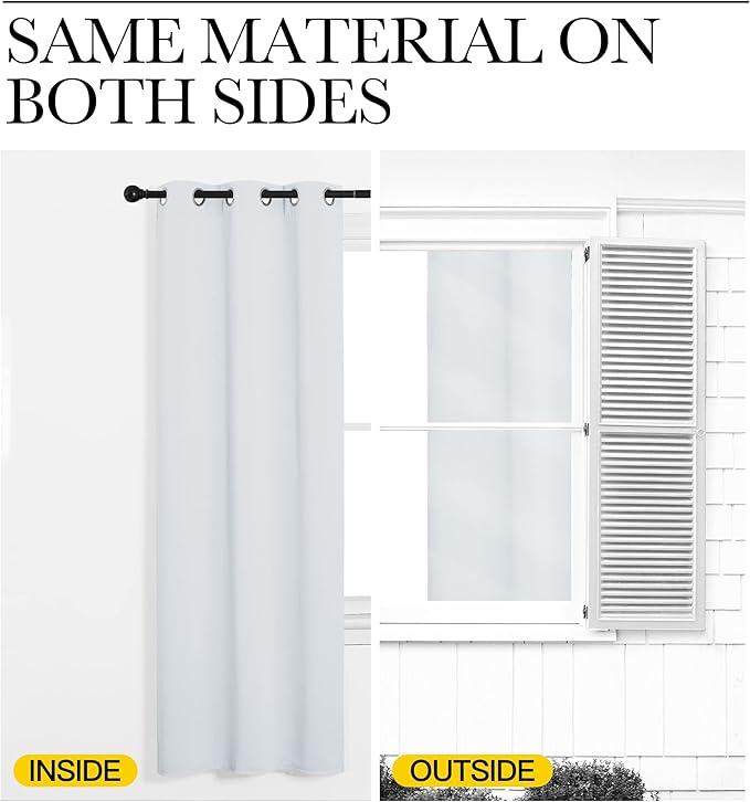 NICETOWN Room Darkening Curtain Panels, 2 Panels, 55 inches W x 120 inches