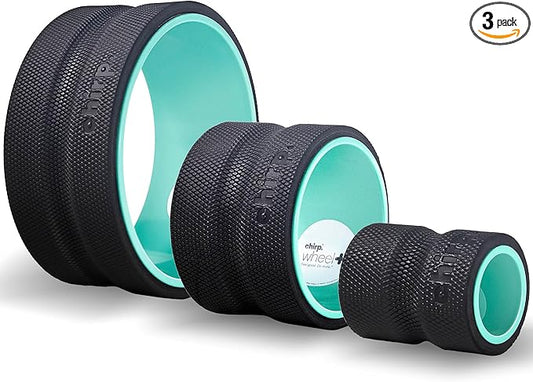 Chirp Wheel Foam Roller - Targeted Back & Neck Pain Relief, Muscle Massage, Trigger Point Therapy, High-Density Foam Tool for Physical Therapy, Stretching & Exercise, 500lbs Capacity, 3-Pack Mint