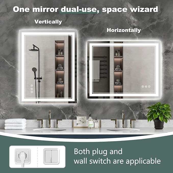 40x40 Inch LED Bathroom Mirror