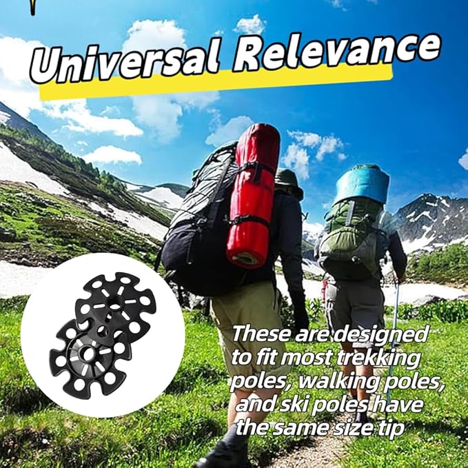 Walking Stick Tips,Removable Mud Ski Basket Trekking Pole Snowflake Basket,Removable Mud Ski Basket Replacement Accessory for Hiking Poles(10 PCS)