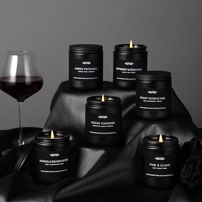 6 Pack Candles for Home Scented Aromatherapy Candles Gifts Set for Men, Men Candle Set, 42 oz 300 Hour Long Lasting Candles, Gifts for Mens, Birthday, Anniversary Present