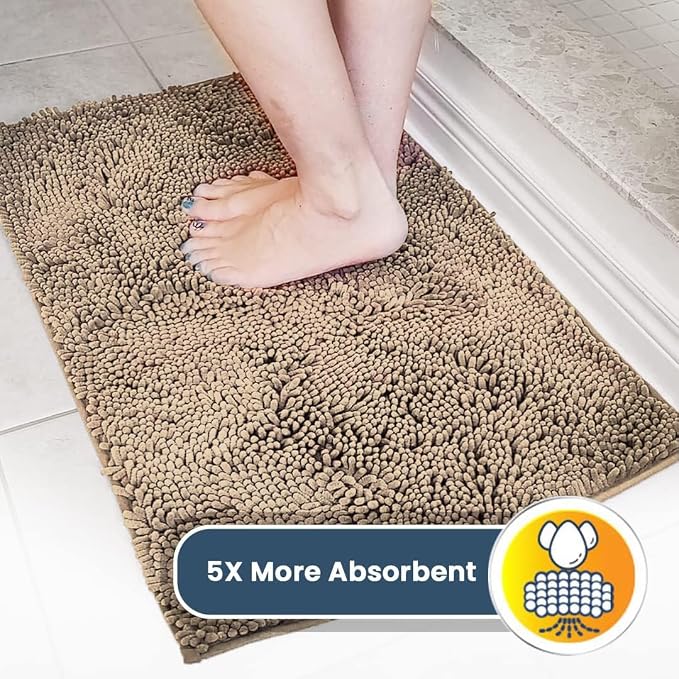 Muddy Mat® | Super Water Absorbent Door Mat Indoor, Microfiber Quick Dry Chenille Entryway Rug, Slip Resistant Front Door Mat, Indoor Mats for Entryway, Machine Washable Pet Rug, Sand 22" x 36"