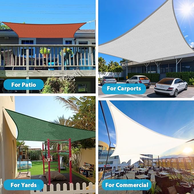 Amagenix Sun Shade Sail 18X28 Curved Edge Outdoor Shade Canopy Mocha Breathable 95% UV Block Shade Cloth for Patio Garden Backyard (We Make Custom Size)