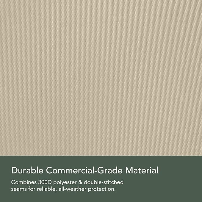 Covermates Elite Outdoor Patio Sofa Cover – Water-Resistant 300D Polyester, Double-Stitched Seams, Elastic Hem, Auto-Locking Drawcord & Mesh Vent for Moderate Weather, 64W x 34D x 30H, Khaki