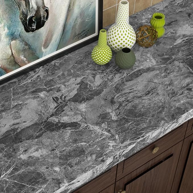 Livelynine 15.8X394 Inch Textured Concrete Wallpaper Peel and Stick Mural
