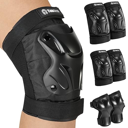 Skating Protective Gear Kids Toddler Knee Pads and Elbow Pads Set, Bike Protection for Kids Wrist Guards for Roller Skating Skateboarding Cycling Black