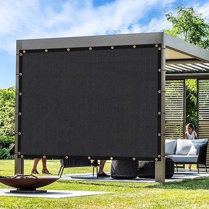 Artpuch Outdoor Pergola Shade Cover 13x19 FT Sun Shade Cloth with Grommets Black 90% UV Protection Canopy Patio Privacy Screen (Customized Available)