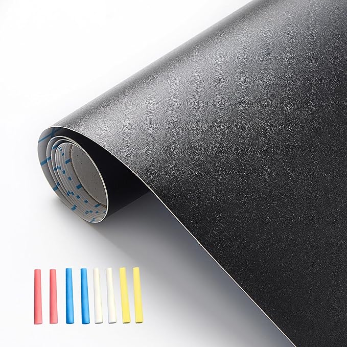 Chalkboard Wallpaper Peel and Stick, 35.4"x118.1" Blackboard Contact Paper Self