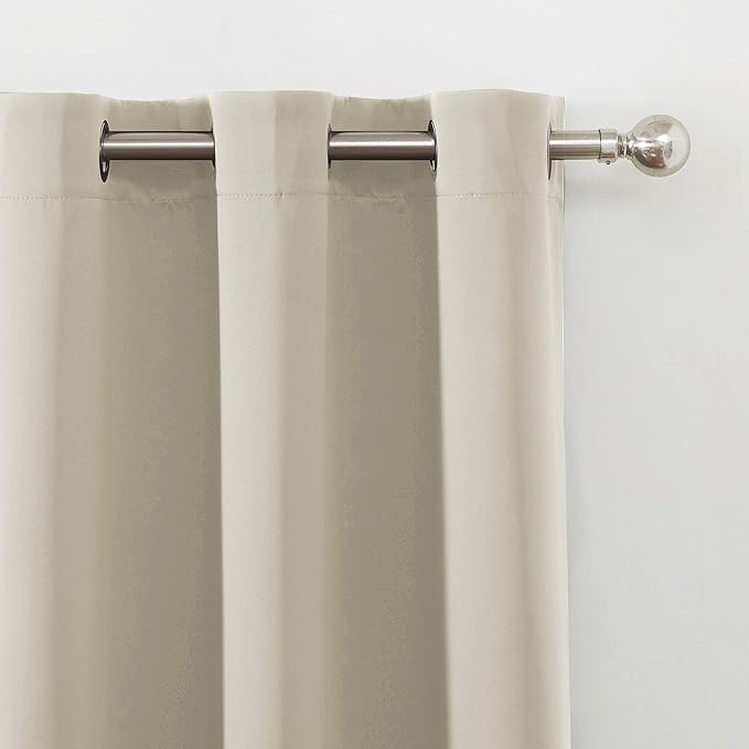 LEMOMO Light Beige Thermal Blackout Curtains/38 x 54 Inch/Set of 2 Panels Room