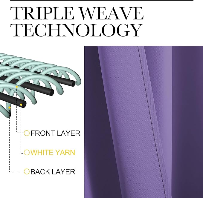 NICETOWN Blackout Curtains for Living Curtains, Lilac Purple, 2 Panels