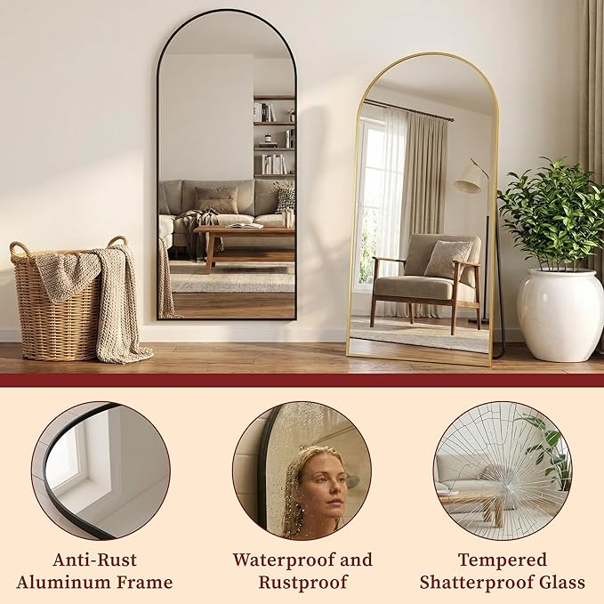 Suidia 88"x44" Arched Full Length Mirror