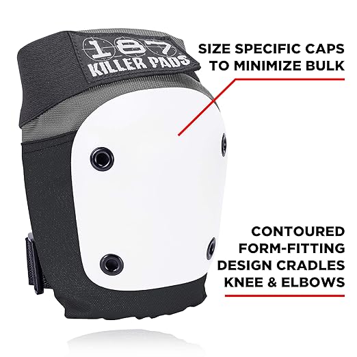 187 Killer Pads Knee Pads, Elbow Pads Combo Pack, Grey, X-Small