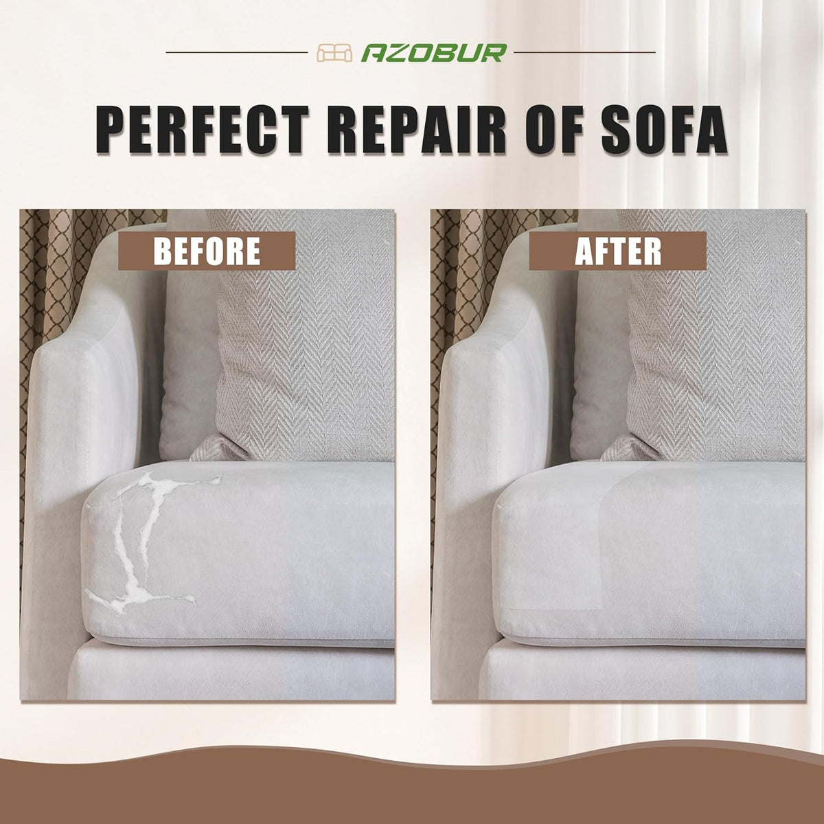 Azobur Fabric Couch Repair Patch 8.3 x 11 inches,Self-Adhesive Fabric Repair Patch for Furniture,Handbag,Sofa,Car Seats-(Green)