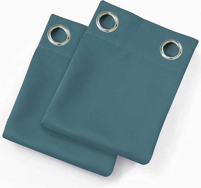 LEMOMO Sea Teal Thermal Blackout Curtains/52 x 84 Inch/Set of 2 Panels Room