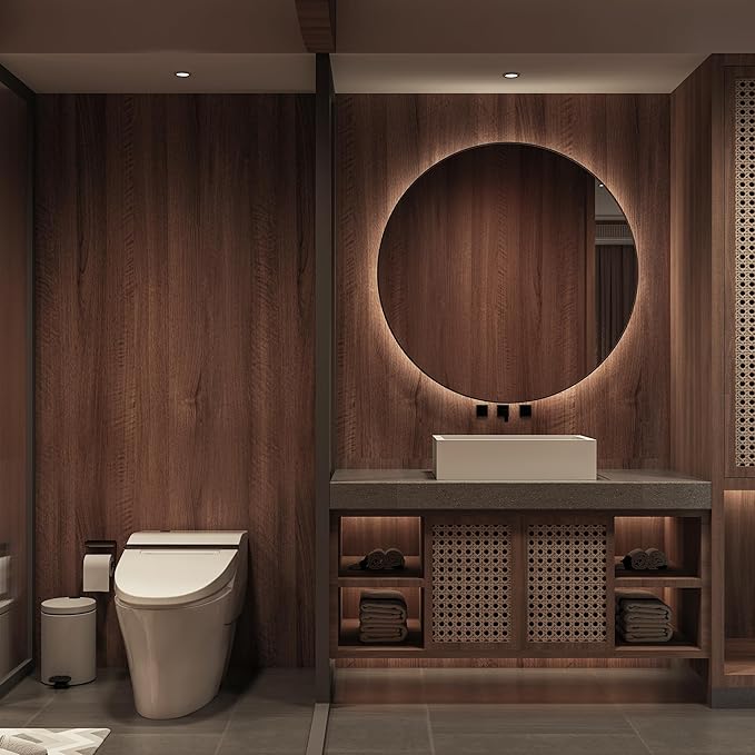 Large Walnut Wood Contact Paper 48x118 inch Peel and Stick Wood Grain Wallpaper