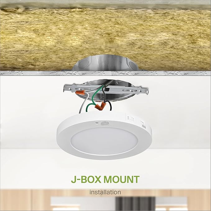 ASD LED 7" Round Flush Mount Ceiling Light Fixture, Low Profile Surface Lighting | 5CCT, Motion Sensored, Ultra-Thin, ETL Listed | 15W 900LM 2700-6000K 120V | Kitchen, Bedroom, Hallway Lamp | White