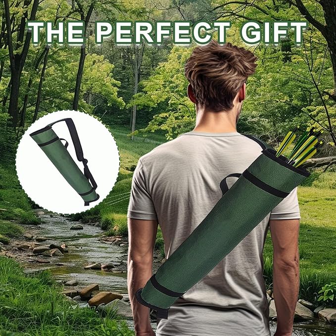 Archery Quiver Back and Hip Quivers Adjustable Arrow Backpack Bag Holder Side Hip Arrows Bag for Compound Recurve Bow Practice Target Hunting